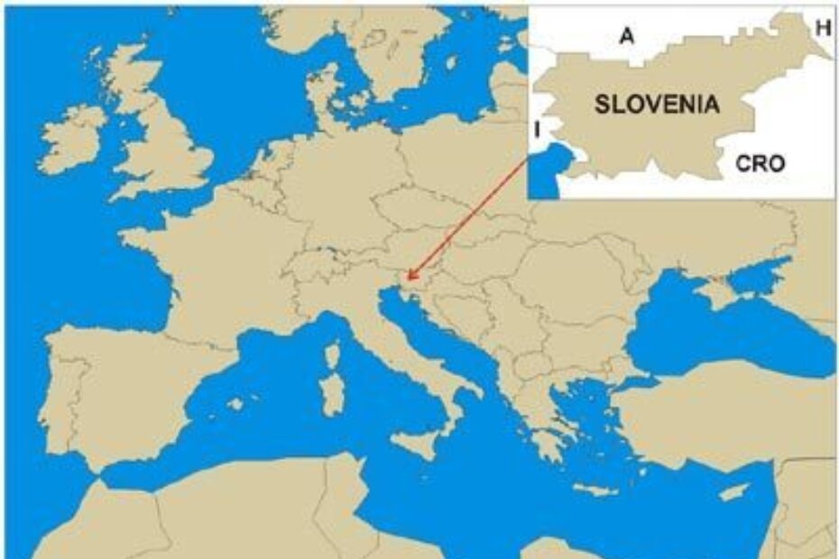 Slovenija: Malo je teže pronaći je na karti, ali tu je negdje gdje pokazuje strelica