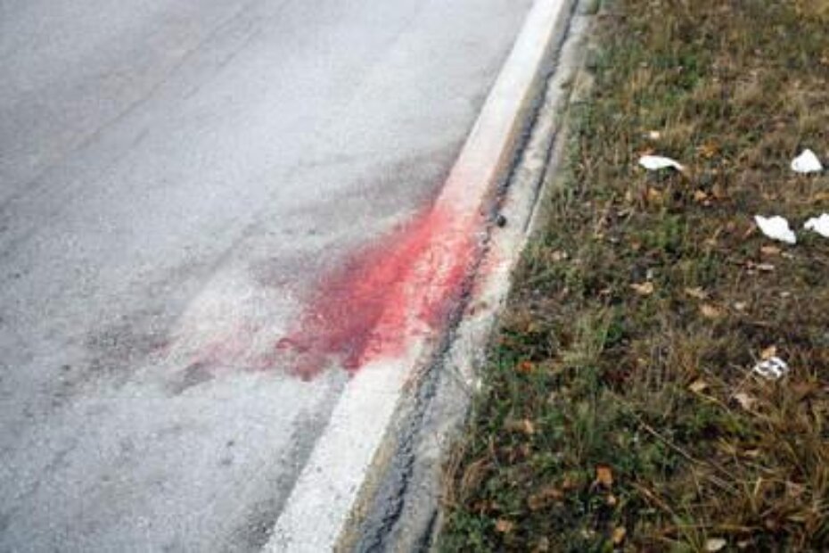 Tragovi krvi na mjestu nesreće