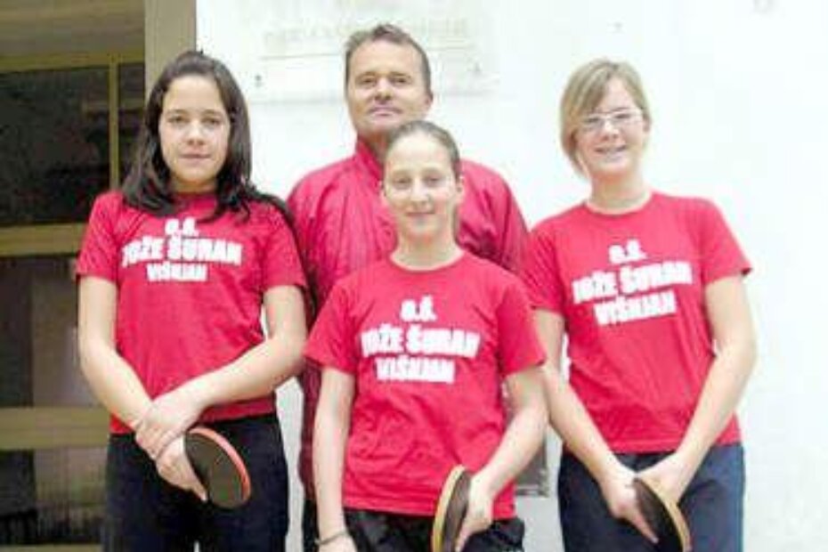 Ivon-Marija Višić, Martina Rioža i Marina Čuka s profesorom Miranom Buretićem