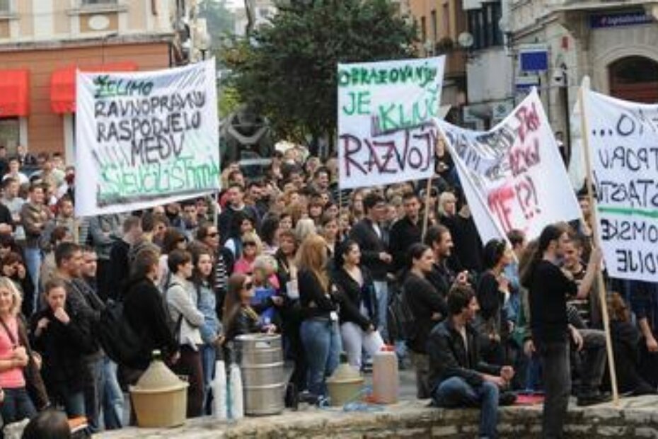 S posljednjeg studentskog prosvjeda na Portarati (D. Št.)