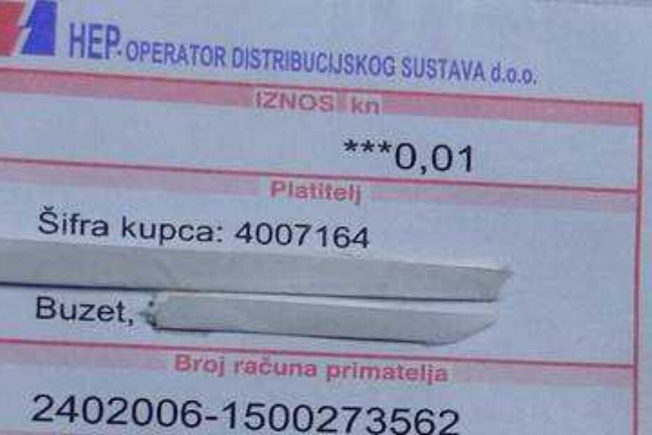 Za šestomjesečno obračunsko razdoblje HEP-u potrošač je ostao dužan jednu lipu