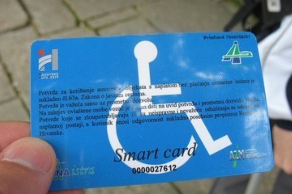 Smart kartica, ili pravo na besplatnu cestarinu, samo osobama s invaliditetom od 80 do 100 posto