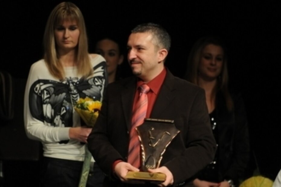 Marijana Liović, kuglačica 'Poreča', i Gianfranco Santoro, član 'Trio Buzeta'