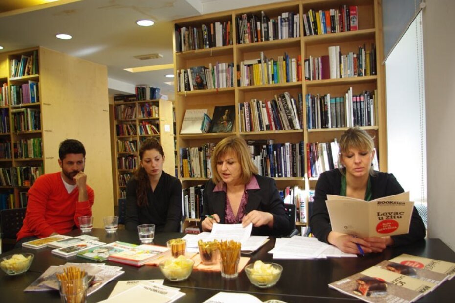 Sean Poropat i Jelena Šimunović (Studio Sonda), Irides Zović i Matea Radolović (Gradska knjižnica) na predstavljanju ovogodišnje BOOKtige