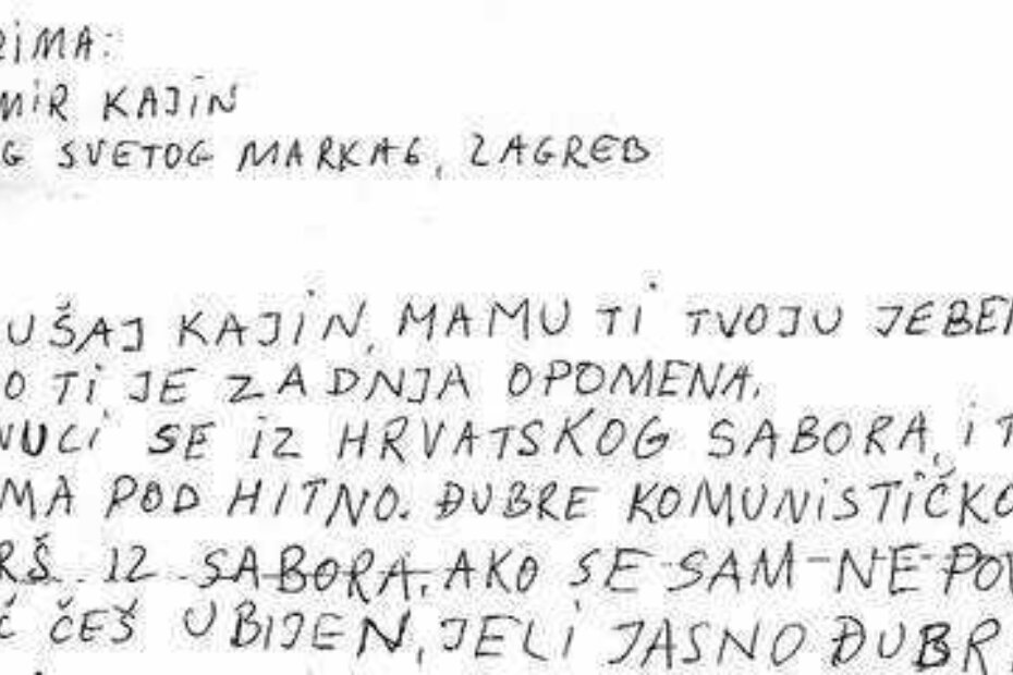 Dio prijetećeg pisma