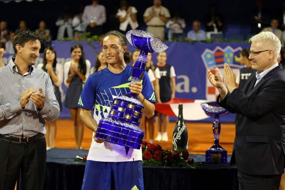 Alexandr Dolgopolov s Predsjednikom Josipovićem i direktorom turnira Vanjom Božičkovićem