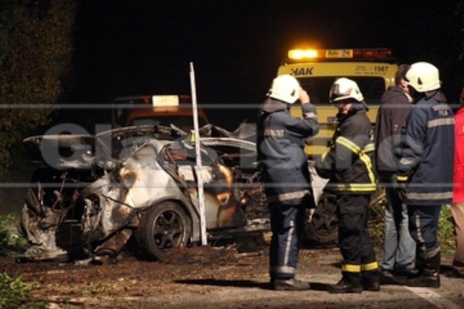 Honda se zapalila nakon udarca u konja i stablo, a vozač je izgorio