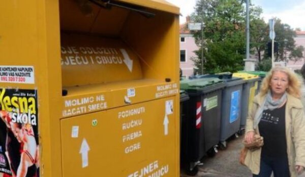 Žuti kontejneri za odjeću postavljeni zbog zarade