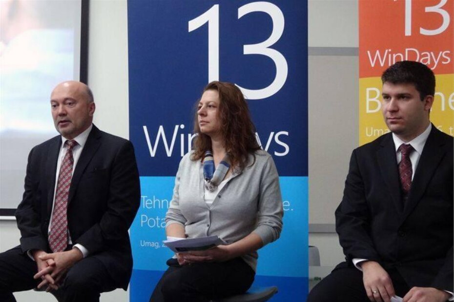 Ivan Vidaković, direktor Microsofta Hrvatska, Dubravka Salopek, direktorica konferencije WinDays13 i Tomislav Tipurić, direktor sadržaja konferencije Microsoft WinDays13 Technology predstavljaju konferenciju