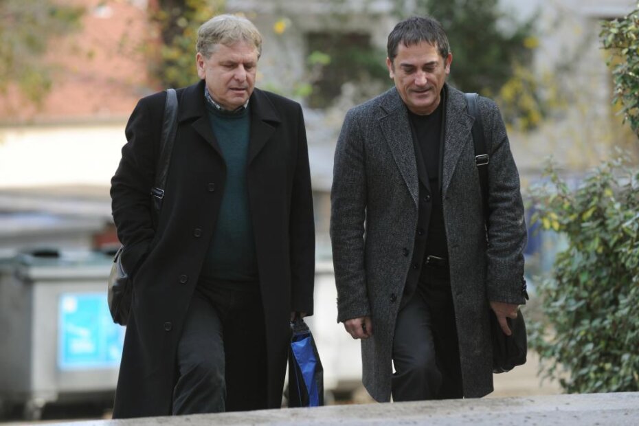 Edo Kos dolazi na suđenje u pratnji svog odvjetnika (M. MIJOŠEK)