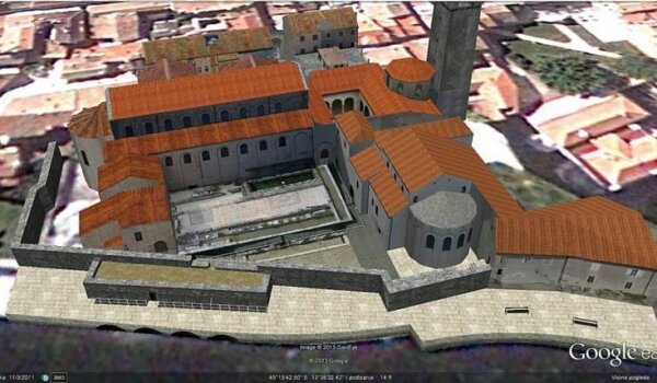 Eufrazijana i pazinski kaštel na Google Earthu