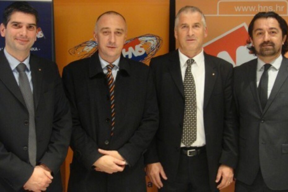 Potpredsjednik Alen Damijanić, ministar Ivan Vrdoljak, predsjednik Ranko Švraka i dopredsjednik Vlatko Mrvoš