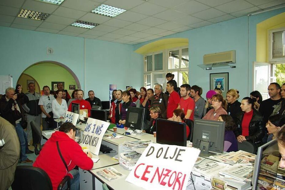 Štrajk u Glasu Istre 2010. godine (arhiva parentium.com)