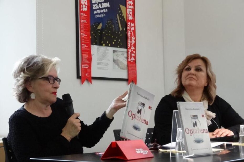 Slavenka Drakulić i ravnateljica Gradske knjižnice Poreč Irides Zović (ilustracija)