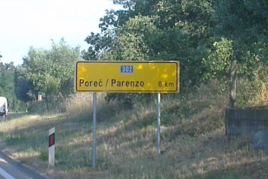 Nakon dvadesetak metara, udaljenost do Poreča raste na 8 km.