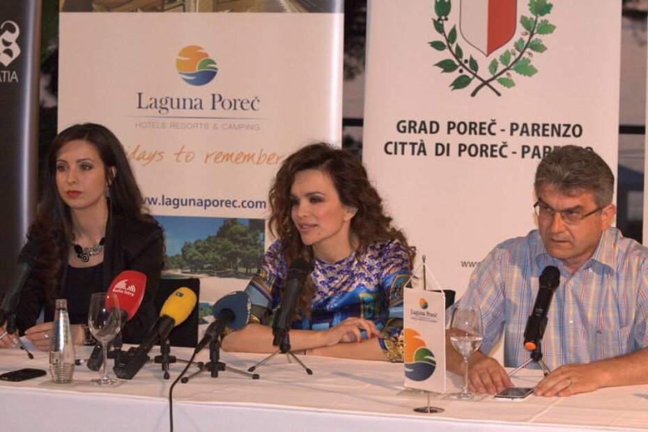 Direktorica hotela Laguna Parentium Ana Budimir, Severina Vučković i gradonačelnik Poreča Edi Štifanić