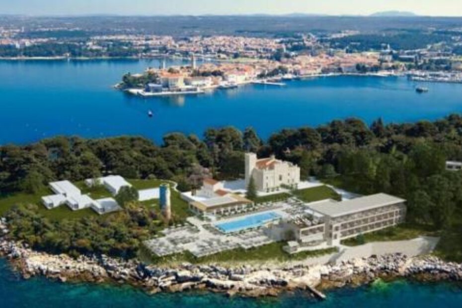 Otok Sveti Nikola s projekcijom novih objekata