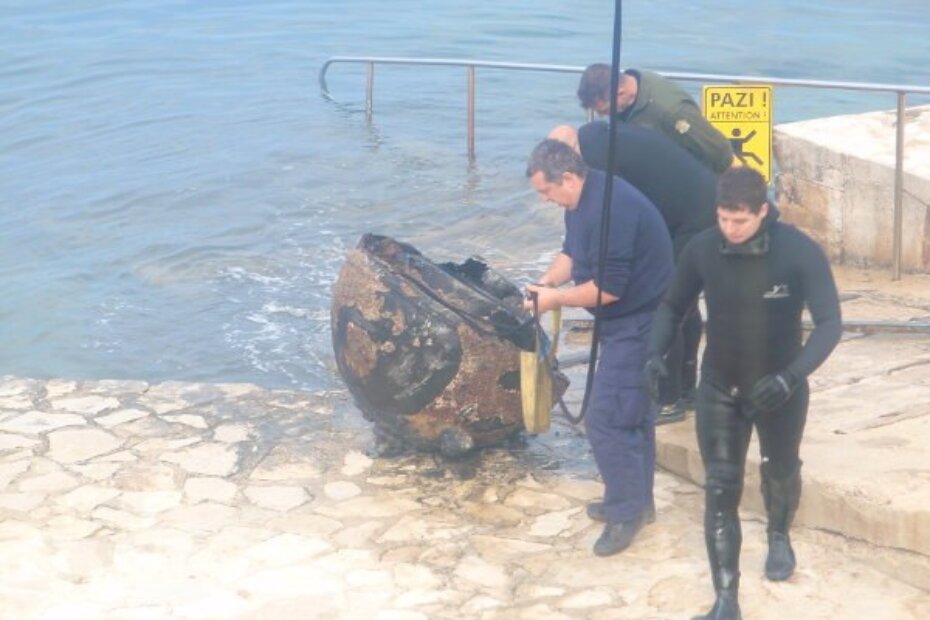 Ilustracija (mina pronađena kod Poreča 2010. godine, arhiv parentium.com)