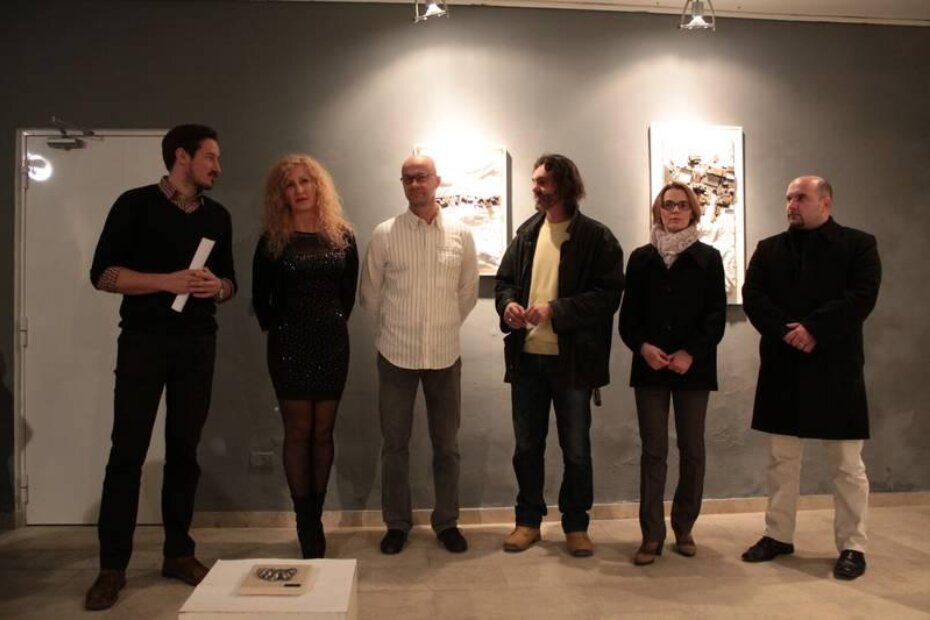 Sebastijan Vojvoda, Sanja Radetić Fatorić, Aleksandar Knapić, Emil Knapić, Nadia Štifanić Dobrilović i Adriano Jakus na otvorenju izložbe K2