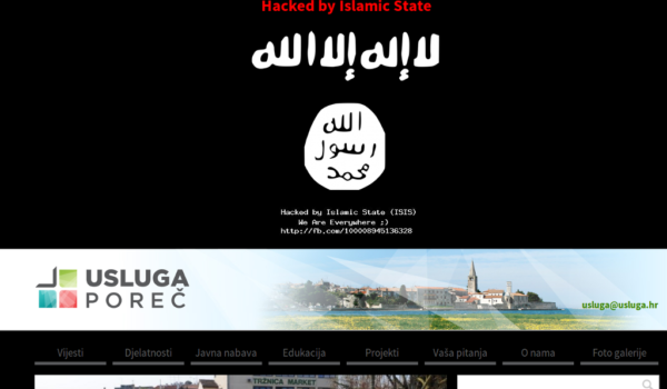 Hacknuta web stranica porečke Usluge