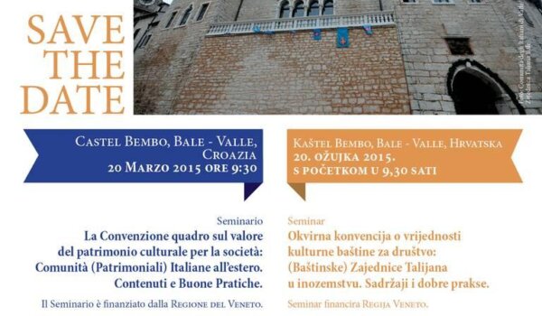 Okvirna konvencija o vrijednosti kulturne baštine za društvo: (Baštinske) Zajednice Talijana u inozemstvu - sadržaji i dobre prakse