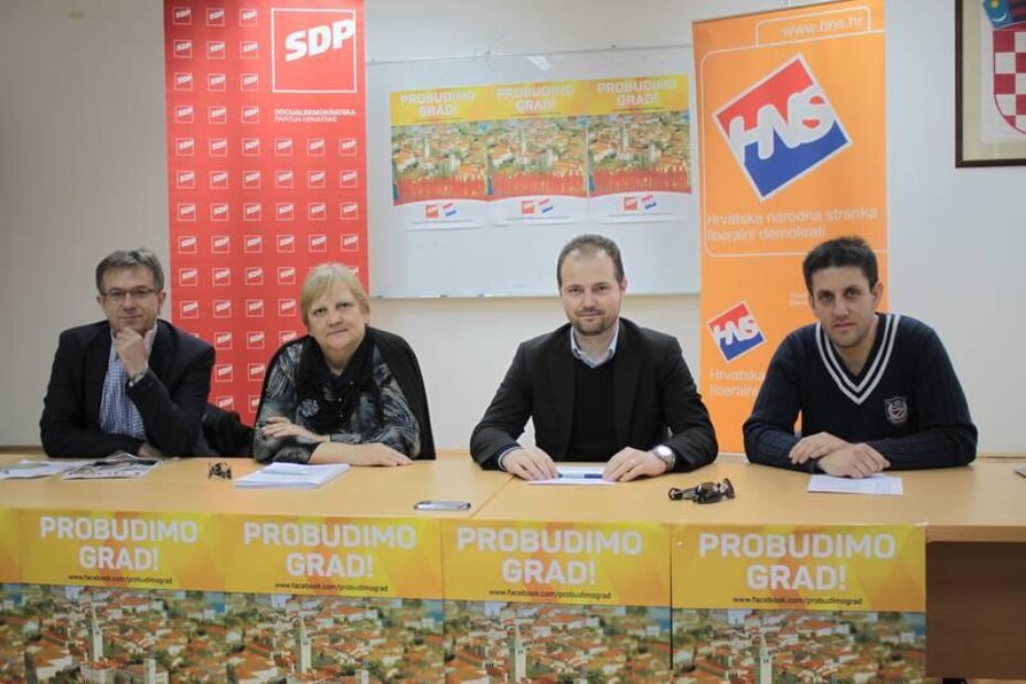 Branko Čizmić, Vesna Veselinović, Zvonko Liović i Slavko Fornažar na konferenciji za novinare