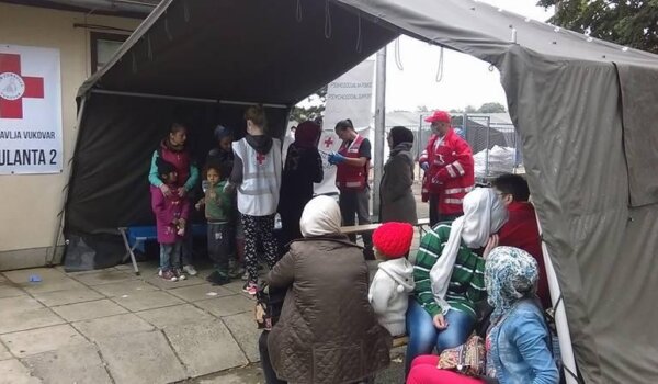 Članovi tima Gradskog društva Crvenog križa Poreč na terenu u Opatovcu