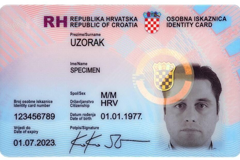 Osobna iskaznica (Ilustracija: MUP RH)