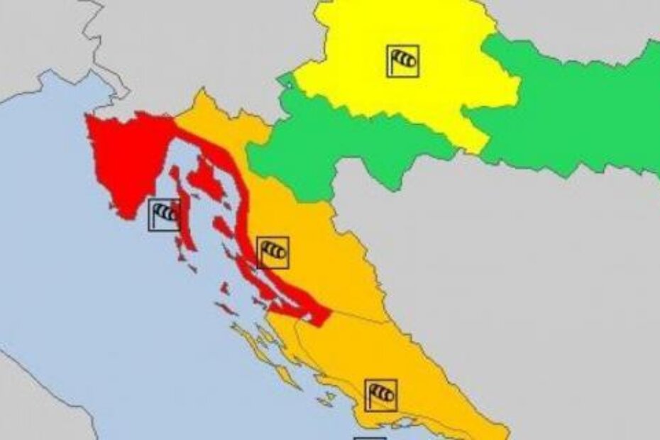 Meteoalarm objavljen na stranici DHMZ-a