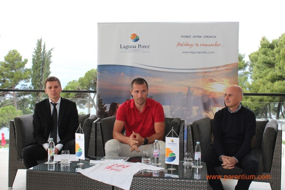Dean Krizmanić, Goran Vrus i Nenad Velenik na konferenciji za novinare u hotelu Laguna Parentium