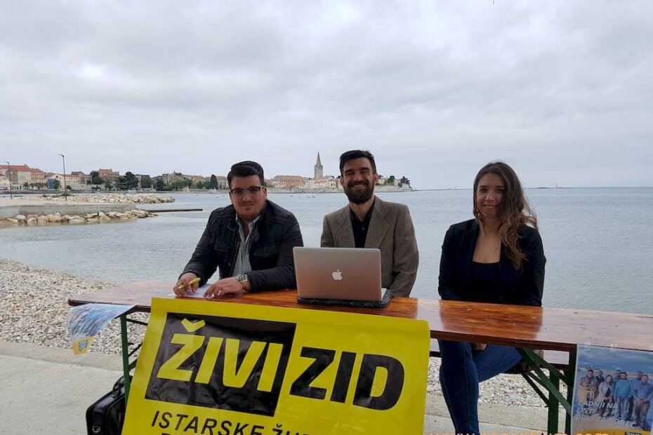 Mateo Seba, Goran Poropat i Inga Beganović, kandidati Živog zida za gradonačelnika i pomoćnike
