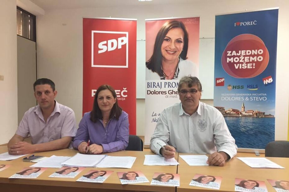 Slavko Fornažar, Dolores Ghersinich i Goran Gašparac na današnjoj konferenciji za novinare