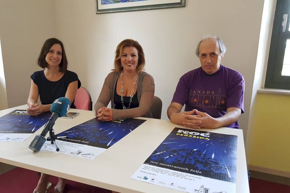 Gordana Ruso, Romina Sinosich i Korado Korlević na predstavljanju ovogodišnje Noći Perzeida