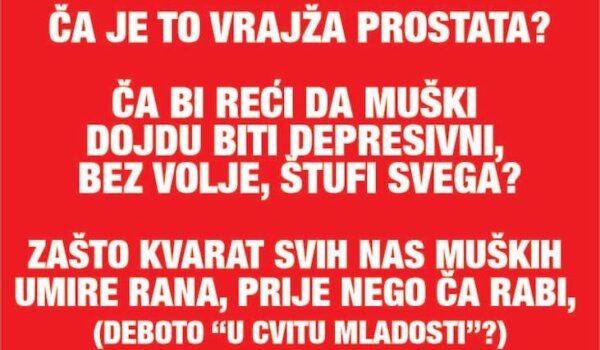 Ča je to vrajža prostata? U Zdravom gradu predavanje na temu važnosti ranog otkrivanja tumora prostate i testisa