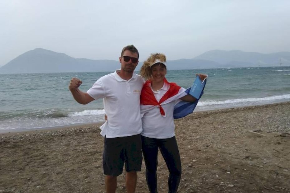 Trener Luka Krivičić i jedriličarka Mare Milić u Grčkoj (JK Horizont)