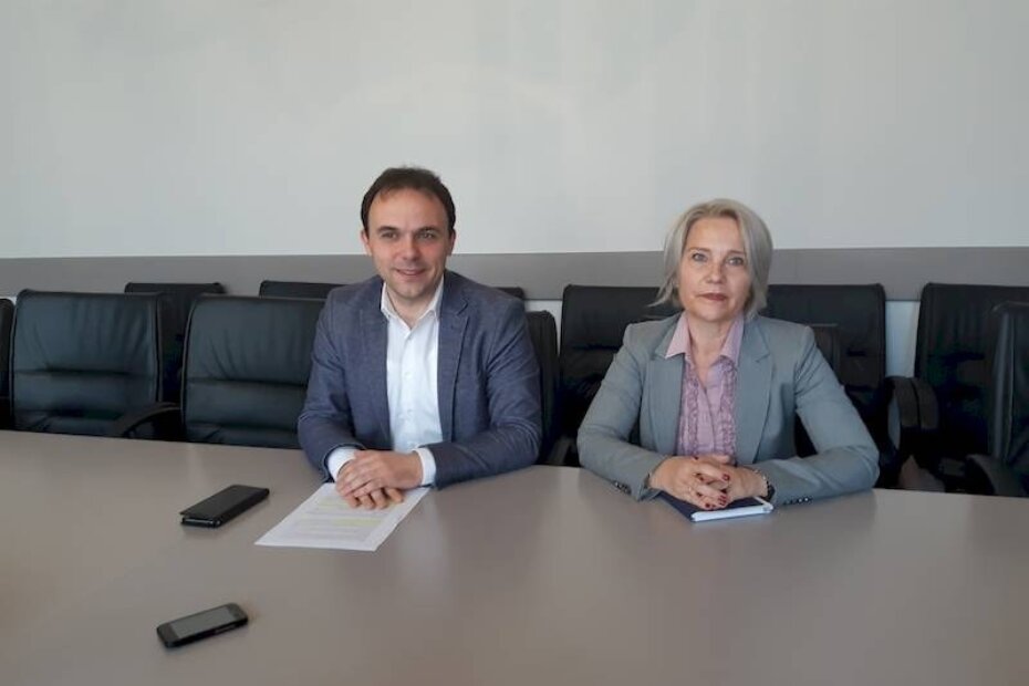 Gradonačelnik Poreča Loris Peršurić i privremena ravnateljica OŠ Finida Suzana Poropat Božac