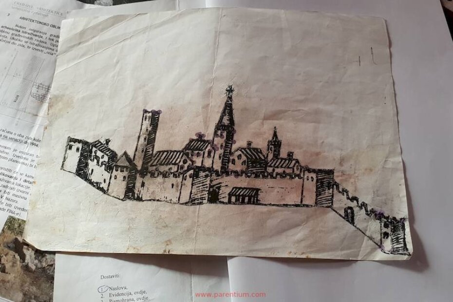 Skica dijela porečkih bedema