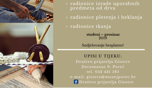 Započinje novi niz radionica tradicijskih vještina