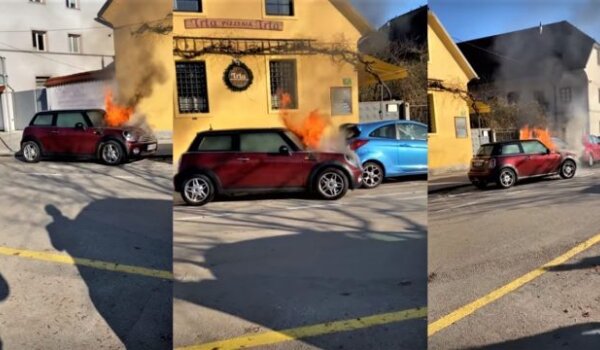 Bizaran slučaj iz Slovenije: Mini se zapalio i - krenuo