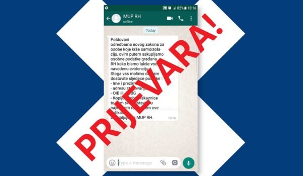 Policija građanima: Ne dajte osobne podatke preko mobilnih aplikacija