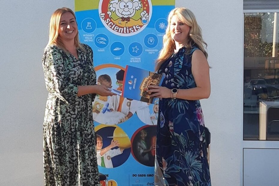 Foto: Pročelnica gradskog odjela za gospodarstvo i direktorica Poduzetničkog inkubatora Poreč, Morena Mičetić Fabić i predstavnica Programa za Nutty Scientists Istra Morena Boljunčić