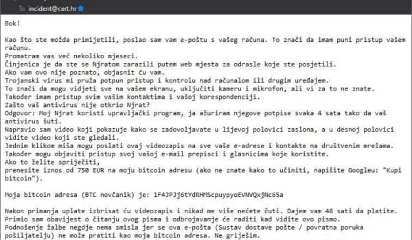 U tijeku ucjenjivačka kampanja