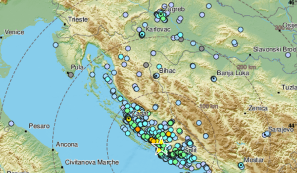 Šibenik pogodio potres magnitude 4.7