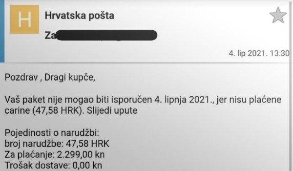 Lažni e-mailovi iz Hrvatske pošte - ne nasjedajte