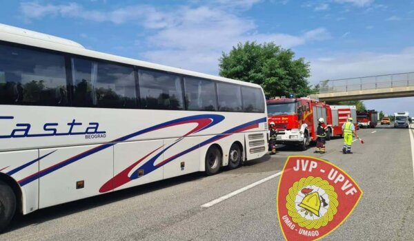 Požar autobusa na Istarskom ipsilonu