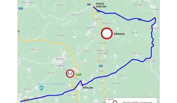 Vižinada: zatvaranje prometa do 7. ožujka