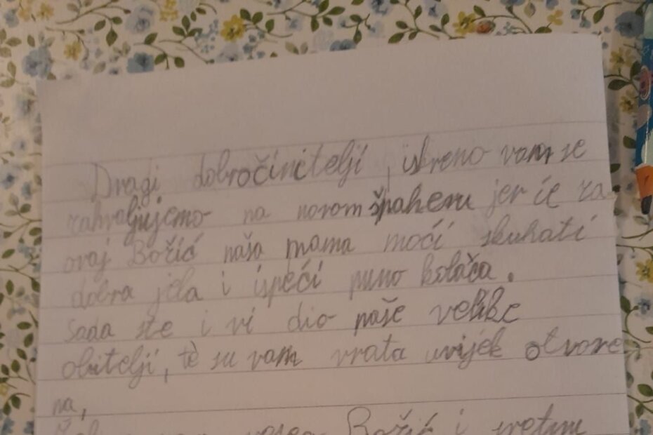 Zahvala na donaciji