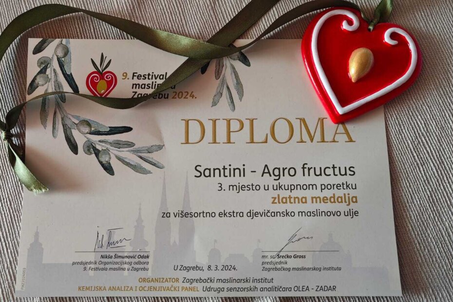 Agro Fructus iz porečke Nove Vasi osvojio treće mjesto na Festivalu maslina u Zagrebu