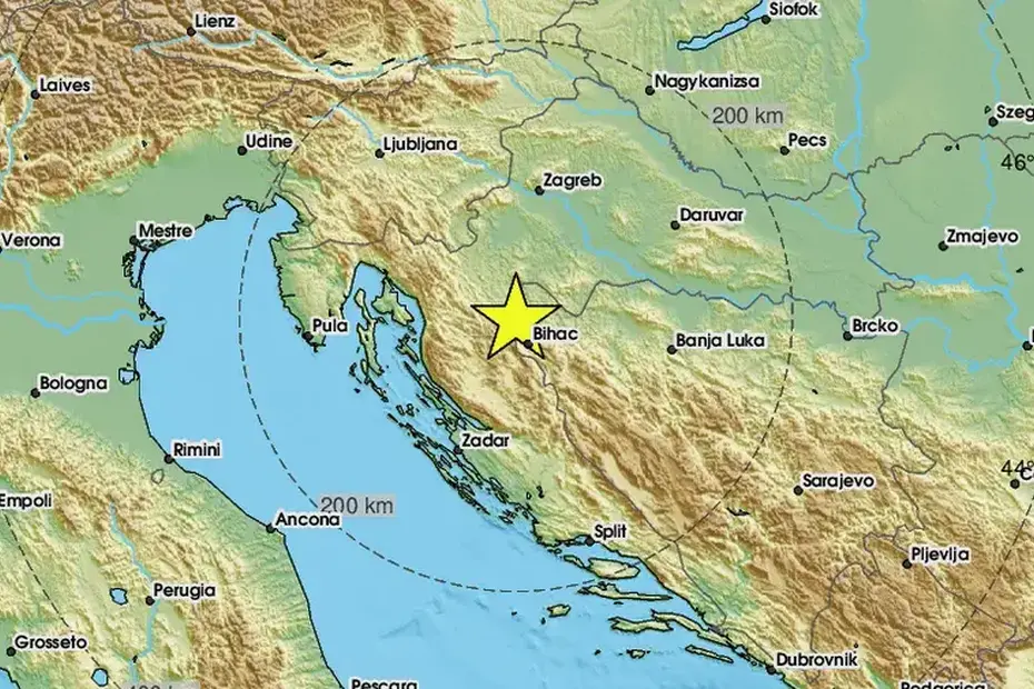 Zabilježen prilično jak potres  s epicentrom južno od Slunja