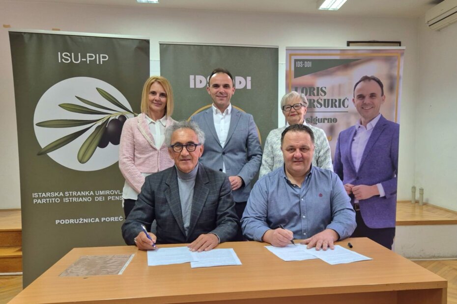 Nataša Basanić Čuš, Loris Peršurić, Marija Maras, sjede Ivica Mikulčić i Roland Kosinožić